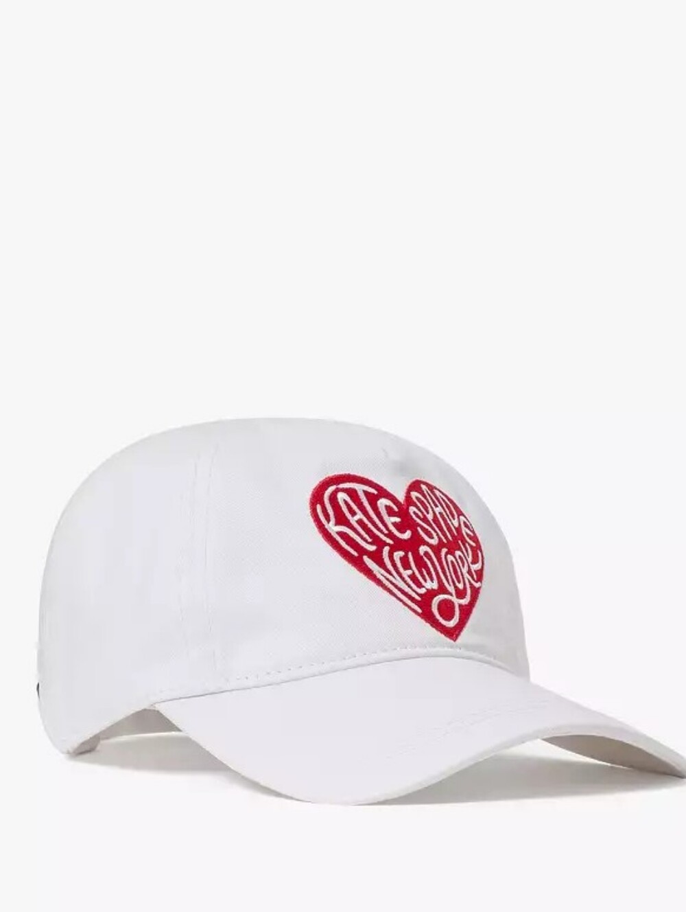 kate spade White Baseball Cap with Heart Detail